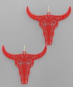  Color Coated Filigree Bull Earrings