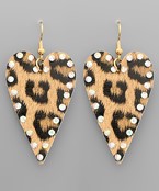  Animal Print Heart Earrings
