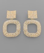  CZ 2 Square Earrings