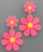  2 Flower Dangle Earrings