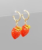  Strawberry Dangle Hoops