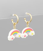  Rainbow Dangle Hoops