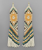  Beads Tassel Long Earrings