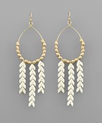  3 Arrow Row & Oval Earrings