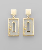  Trimmed Resin Square Earrings 