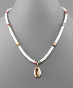  Cowry Shell & Rubber Bead Necklace