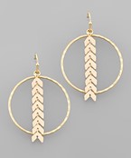  Arrow Row & Circle Earrings
