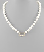  Carabiner & Pearl Necklace