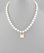  Lock & Pearl Necklace