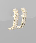  Baguette Crystal Curved Earrings