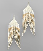  Triangle Multi Tassel Beads Earrings
