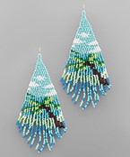  Beads Tassel Triangle Earrings