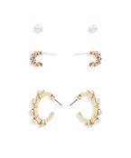  Crystal & Pearl Earrings Set