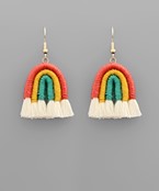  Thread Rainbow & Tassel Earrings