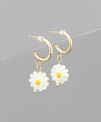  Daisy Flower Dangle Hoops