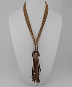  Horn & Long Tassel Necklace