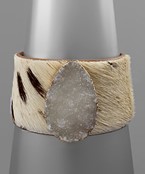  Leather & Druzy Bracelet