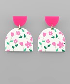  Flower Print Arch Earrings