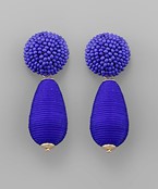  Thread Teardrop Ball Beads Earrings