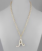  Freshwater Pearl Initial Necklace