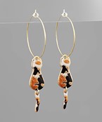  Printed Cat Back Dangle Earrings