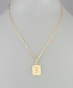  Rectangle Initial Necklace