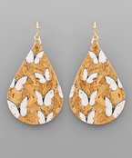  Multi Butterfly Printed Cork Earrings