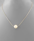  7mm Pearl Ball Dangle Necklace