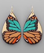  Butterfly Wing Printed Teardrop Earrings