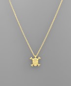  Pirate Skull Gold Dipped Necklace