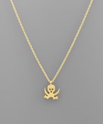  Pirate Skull Gold Dipped Necklace