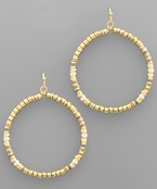  Rubber & Metal Beads Circle Earrings