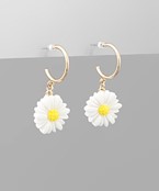  Acrylic Flower Dangle Hoops